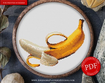 Banana Cross Stitch Pattern for Instant Download *P106 | Lovely Cross Stitch| Room Decor| Needlecraft Pattern| Easy Cross Stitch