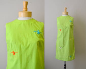 1960s Lime Green Shift Dress