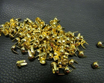 Round Spots Solid Brass 1/8 Inch Nailhead Pack of 100
