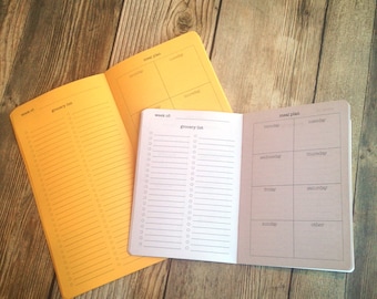 MEAL PLANNER Traveler's Notebook Insert - Choose from 22 colors - 8 sizes available
