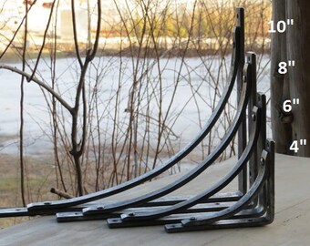 Station Shelf Bracket or Corbel by Adirondack Blacksmith - Hand Forged Iron Shelf Brackets- Metal Open Shelving Brackets