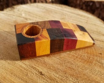 Hand Made Pipe Exotic Wood Mosaic Smoking pipe purpleheart, cocobolo, red oak and more!