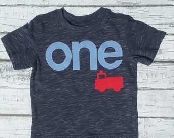 Firetruck Birthday. Fireman.Firetruck Theme Birthday. Shirt. one. First Birthday.Photo Prop.Birthday Shirt. READY TO SHIP