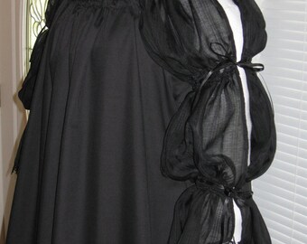 DDNJ Choose Color 2 Tier Split Sheer Slv Chemise Venetian Lace Plus Custom Made ANY Size Renaissance Anime Cosplay Steampunk Gypsy