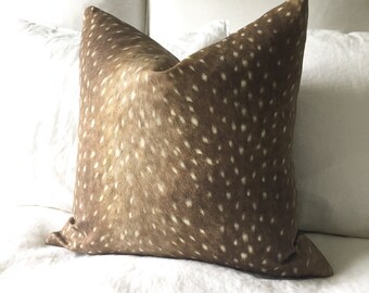Deer Pillow Cover - Antelope Pillow - Printed Pillow Cover - Tan Pillow - Animal Print Pillow - Decorative Pillow - Designer Pillow - Throw