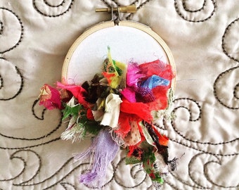 Abstract Bloom - hand embroidery hoop art