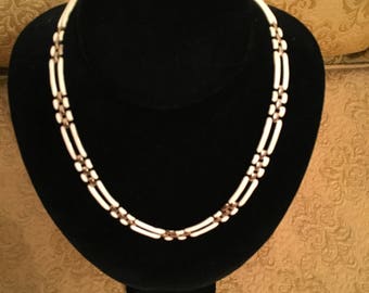 Beige and Gold Link Necklace