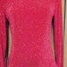 Silver Glitter Red Slinky Top Womens