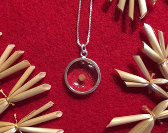 Sterling Silver Circle Mustard Seed Charm ONLY (without chain)