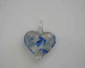 Murano Lampwork Glass heart pendant