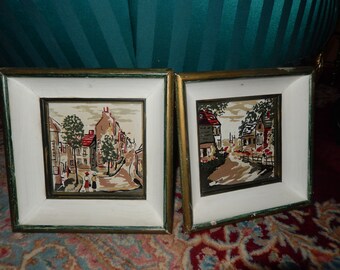HAND PAINTED TILES Signed Duze