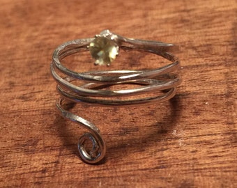 Sphene Ring- Argentium sterling- Sz 6