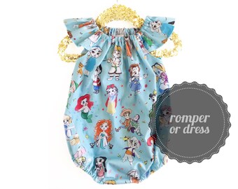 Princess Romper, Baby Romper, Toddler Romper, Blue Romper, Birthday Romper, Bubble Romper, Coming Home Outfit, Newborn Romper, Rompers