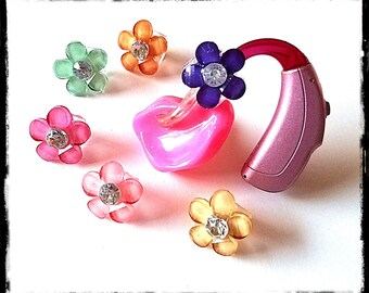 Tube Trinkets: Crystal Like Jeweled Flowers! Please select quantity 2 for a pair!