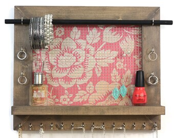 Mothers Day Jewelry Holder - Jewelry Organizer - Floral Pattern - Gifts For Women - Birthday Gift
