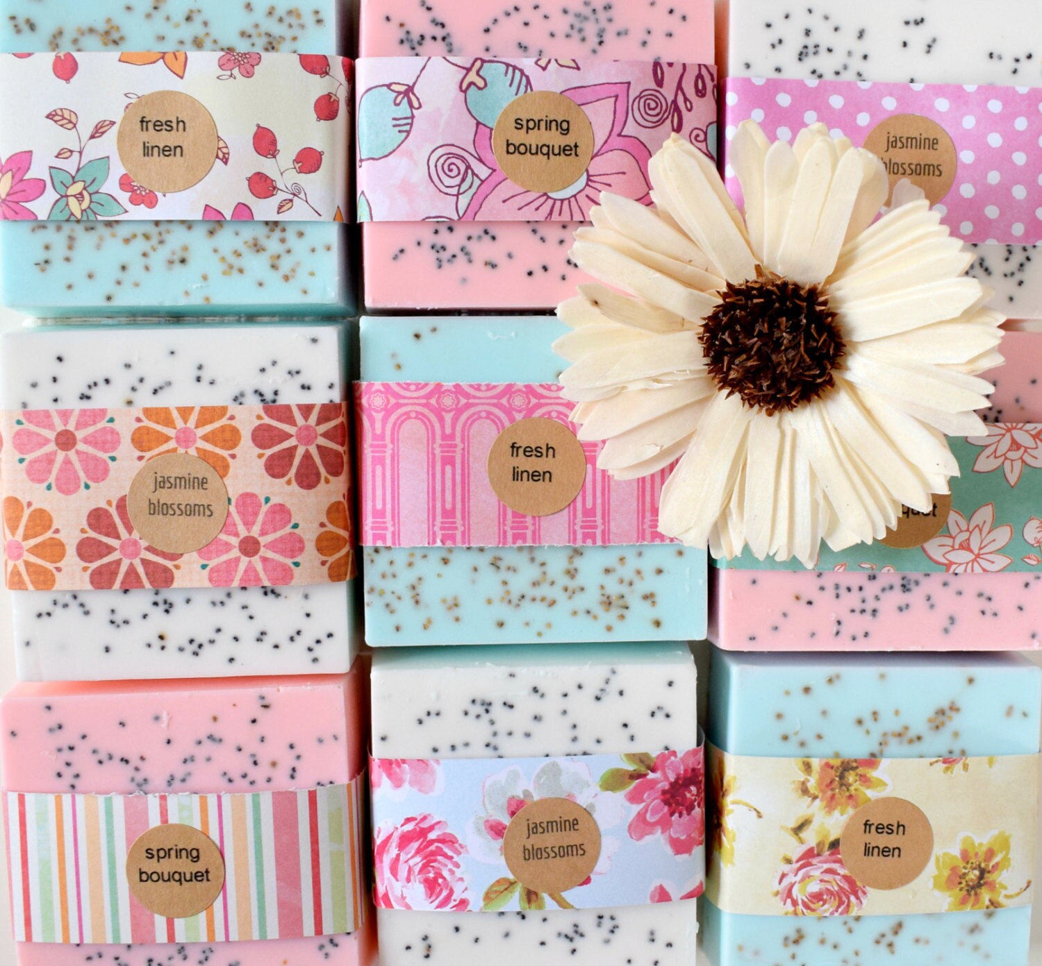 Dozen Baby Shower Soap Favors full size bars with labels