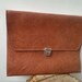 Vintage Brown Leather Portfolio, Student Portfolio Bag, Office Folder, Man Leather Case, Retro Portfolio Bag from 1970s