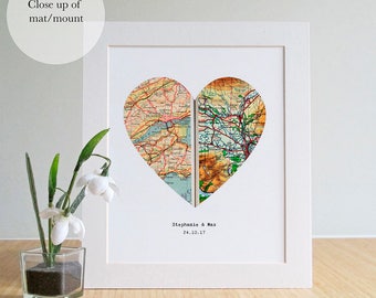 Engagement Gift, Heart Map Print,Personalize Map, Heart Map, Wedding Gift Heart Map, First Anniversary, Custom Map Art, Gift for Couple
