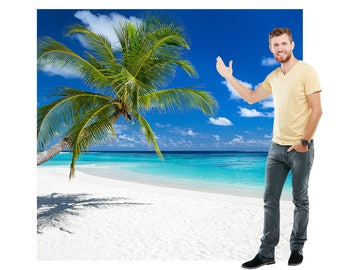 Tropical Beach Cardboard Cutout Backdrop