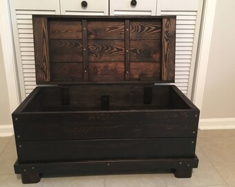 Hinged Wood trunk, coffee table