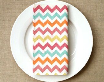 Chevron Fabric Napkins - Fabric Dinner Napkins - Set of 2