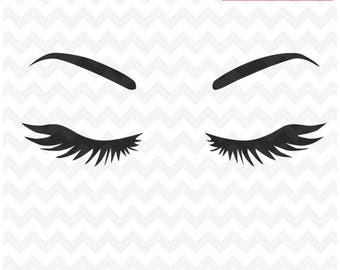 Eyelashes Svg file, Eyebrows SVG Instant Download Woman Eyelashes SVG and PNG file, Makeup svg