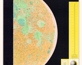 Astronomy poster, Moon, Moon map, Galaxy, 99
