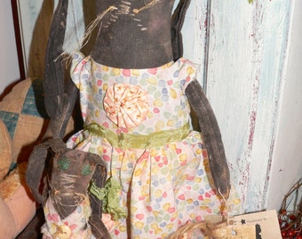 Primitive Rabbit, Prim Bunny,Prims,Primitives,Bunny, Bunnies, Prims, Home Decor,Primitive Decor, Prim Decor, Handmade Bunny, HAFAIR