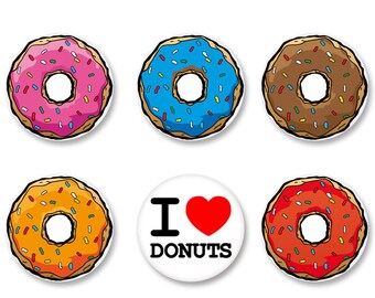 Lot Pins Ø25mm - o38mm Pinback Button Badge / Magnet o38mm Donuts