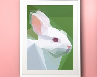 Rabbit - Home Decor Wall Art Print.