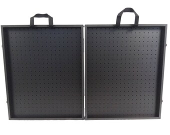 All Black 3 3/4" Thick Folding Pegboard Display Suitcase