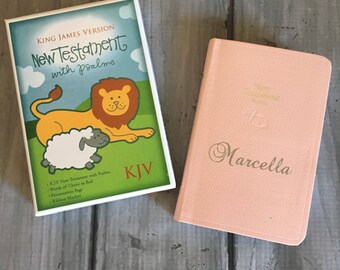 Monogram New Testament Bible Newborn Gift, Baptism, Christening, Confirmation, First Communion