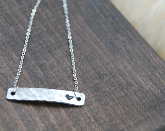 Textured heart necklace
