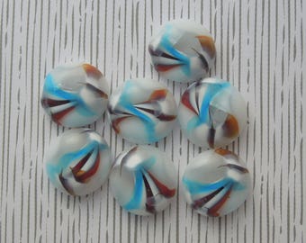 Red White And Blue Beads, Fused glass Cabochons, Bead Findings, Post Earrings, Do It Yourself, DIY 2958