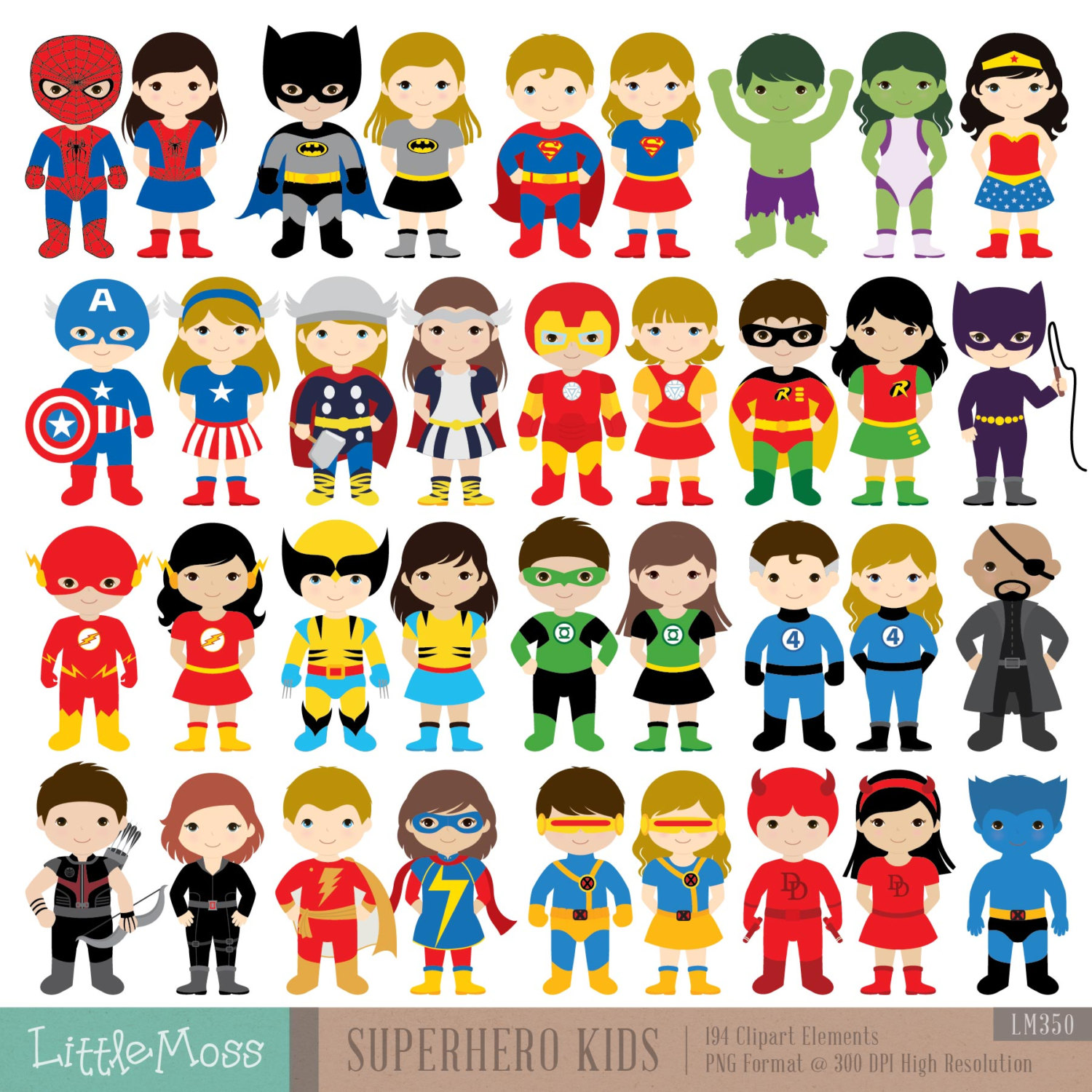 36 Kids Superhero Costumes Clipart Superheroes Kids Clipart