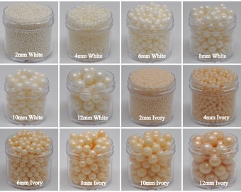 Sugar Pearls White or Ivory edible cupcake sprinkles cakepop decorations wedding cake toppers gumpaste baking supplies