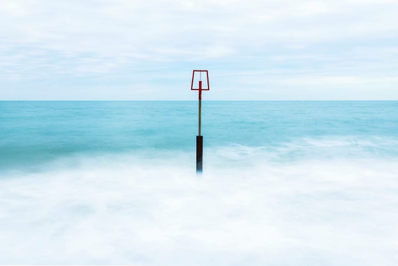 MARKER BUOUY. Seascape Print, Tranquil Sea, Poole Bay, Ocean print, Dorset Coast, Photographic Print