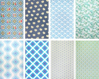70s wallpaper - metre / vintage wallpaper / blue 2