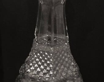 Wexford by Anchor Hocking Decanter with Lid,Criss Cross Pattern Glass,Crystal Decanter,Vintage Barware