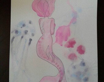 Mermaid with jelly fish