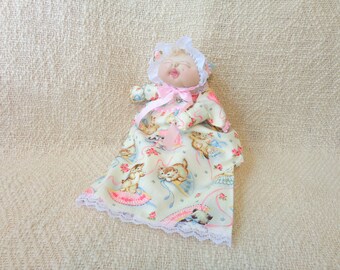 Soft sculptured newborn baby doll puppet -