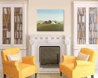 Original Painting - 24 x 30 Inches - Contemporary Painting - Green Mountain Farm