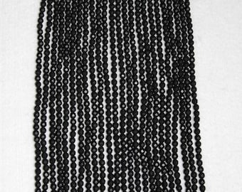 Onyx, Matte Onyx, Matte Onyx Bead, Faceted Bead, Faceted Onyx Bead, Faceted Matte Onyx, Natural Stone, Full Strand, 3 mm, AdrianasBeads