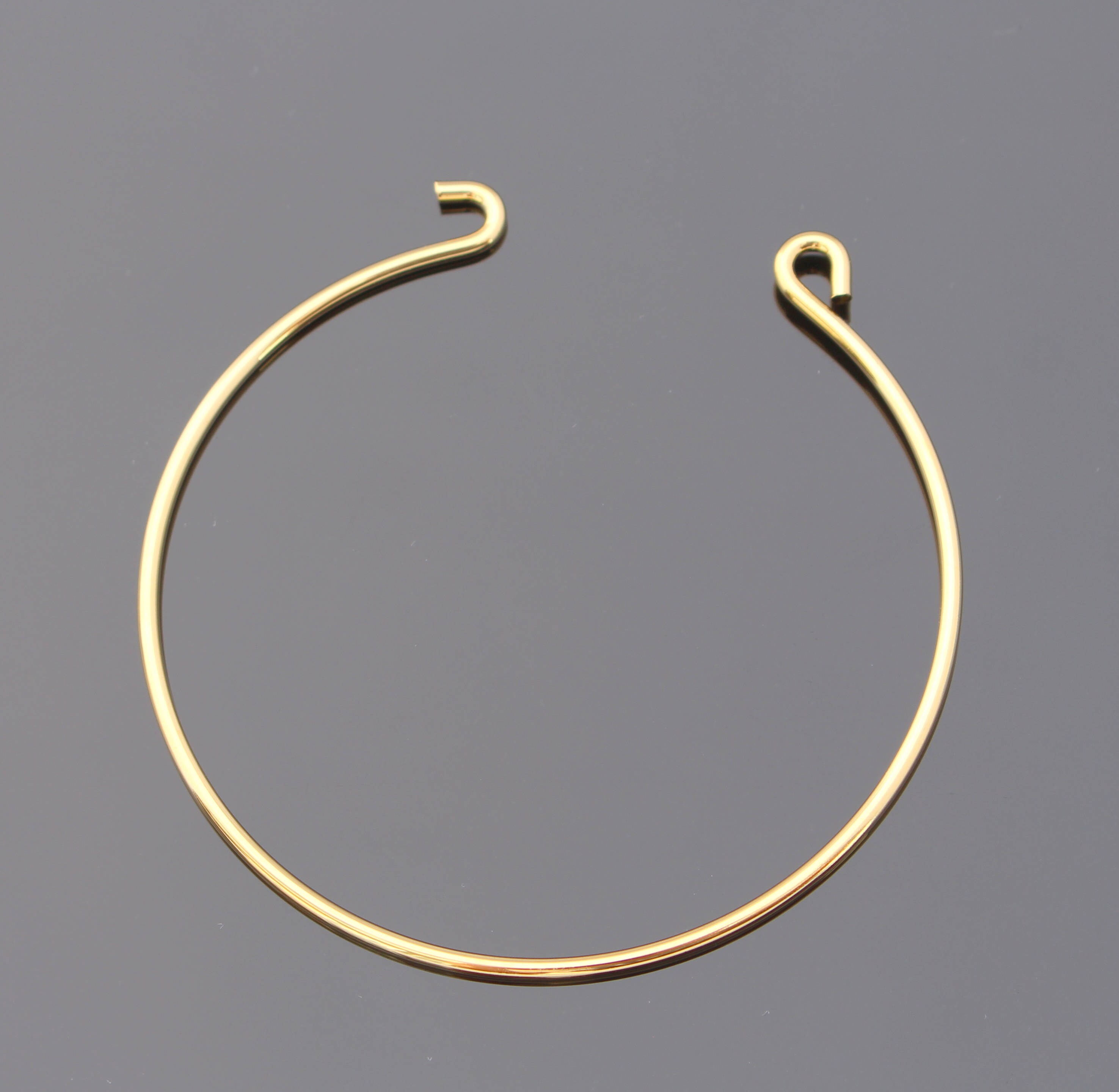 Gold Round Plain Half Bangle Bracelet, 1 pc, U21668 from ElegantDreams