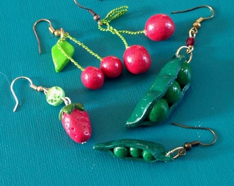 pair of earring fruits and vegetables