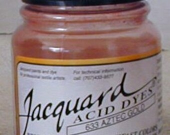 Aztec Gold 633 Jacquard Acid Dye for Wool, Silk, Feathers, Nylon, any protein (animal) fiber. Add vinegar and heat to powder.