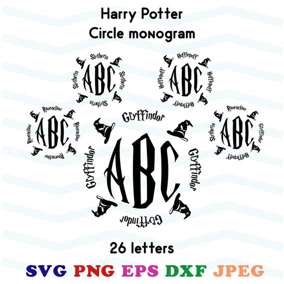 Download Harry Potter svg Circle monogram svg Sorting Hat svg
