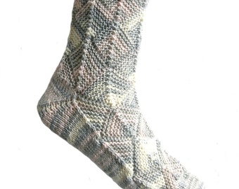 Fairytale socks off-white/grey/pink, size EU 43-44/UK 10-10.5/US 12-12.5