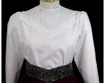 Edwardian Lace Cotton Blouse