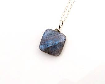 Labradorite and sterling silver necklace, labradorite and silver jewelry